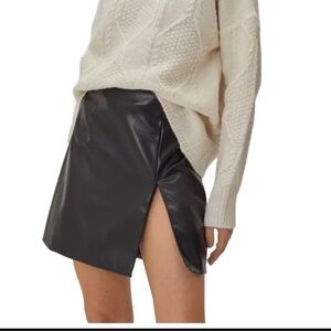 Nasty Gal Black Faux Leather Mini Skirt